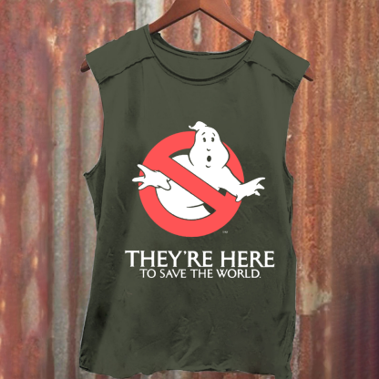 Unisex Vintage Washed  Ghostbusters Horror Movie Tank Top