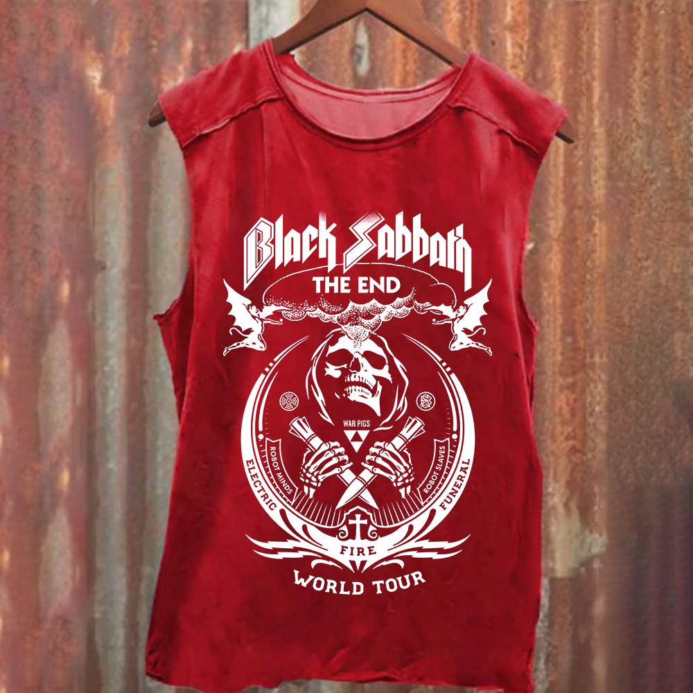 Unisex Vintage Washed Black Sabbath Tank Top