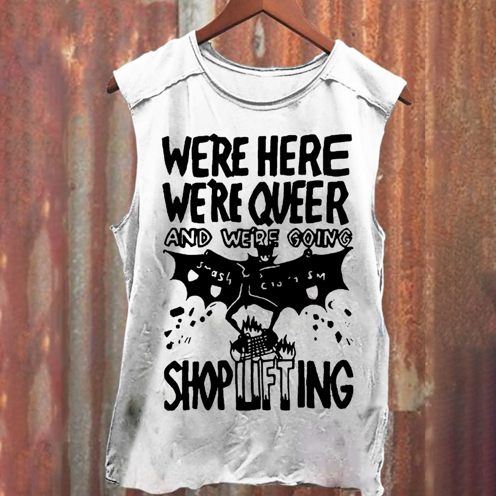 Unisex Vintage Washed We are Here， We are Queer Tank Top