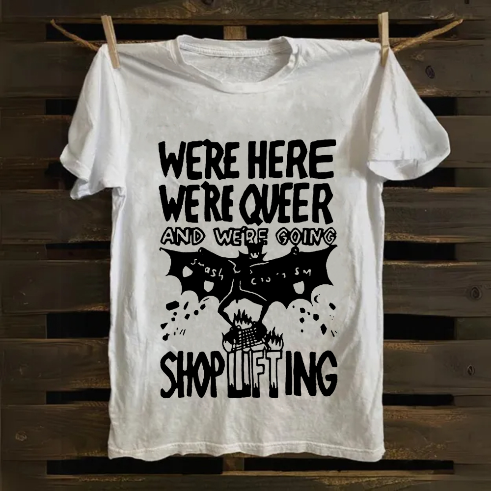 Unisex Vintage  We are Here， We are Queer Cotton T-Shirt