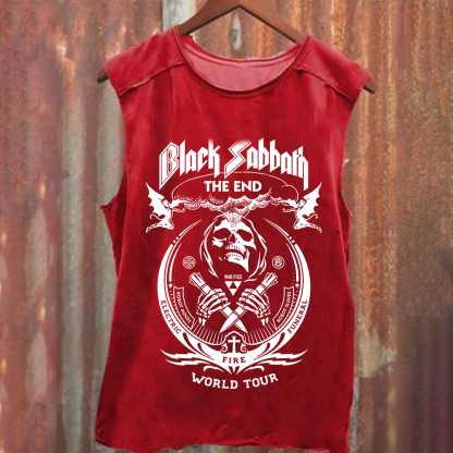 Unisex Vintage Washed Black Sabbath Tank Top