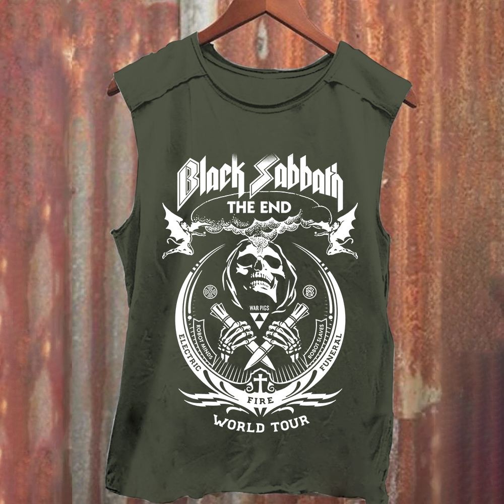 Unisex Vintage Washed Black Sabbath Tank Top
