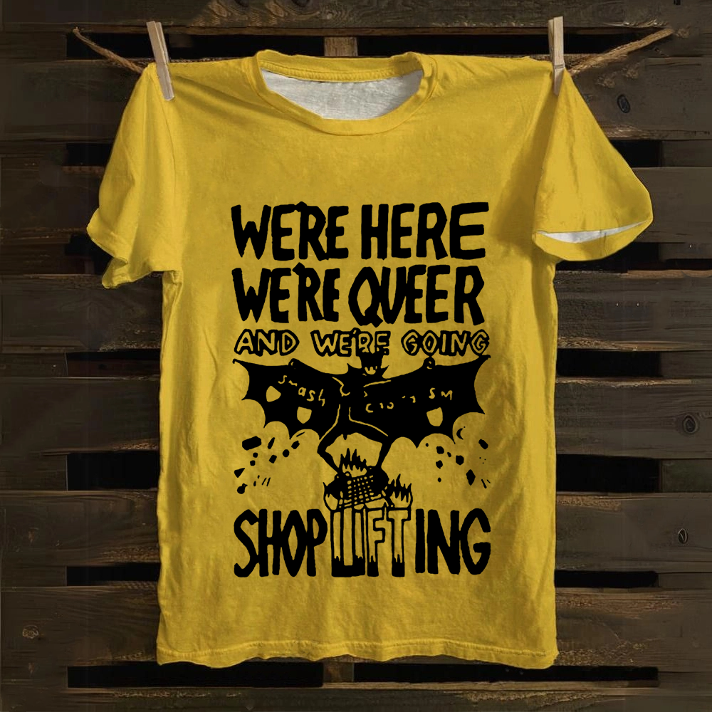 Unisex Vintage  We are Here， We are Queer Cotton T-Shirt