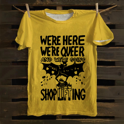 Unisex Vintage  We are Here， We are Queer Cotton T-Shirt