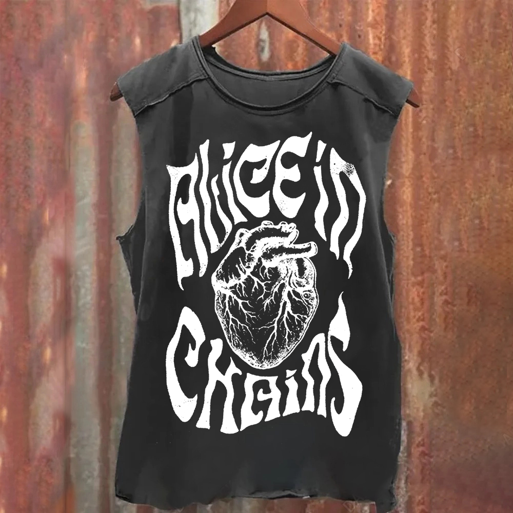 Unisex Vintage Washed Alice in Chains Tank Top