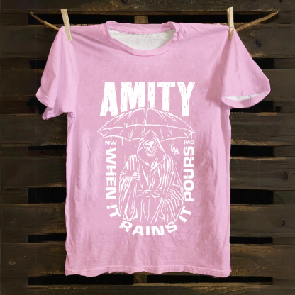Unisex Vintage The Amity Affliction Band Cotton T-Shirt