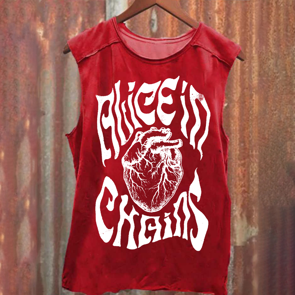 Unisex Vintage Washed Alice in Chains Tank Top