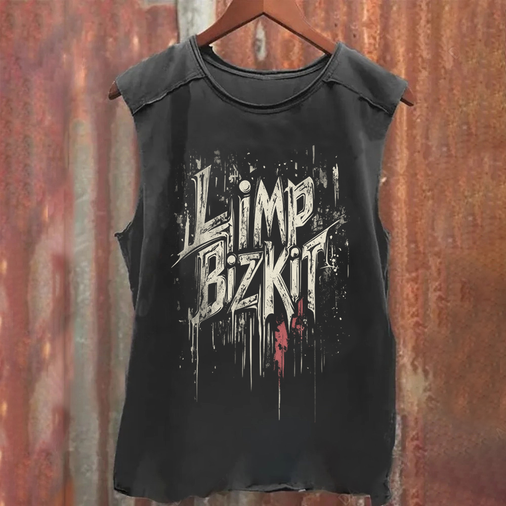 Unisex Vintage Washed  Limp Bizkit Band Tank Top
