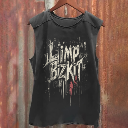 Unisex Vintage Washed  Limp Bizkit Band Tank Top