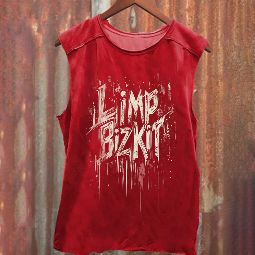 Unisex Vintage Washed  Limp Bizkit Band Tank Top