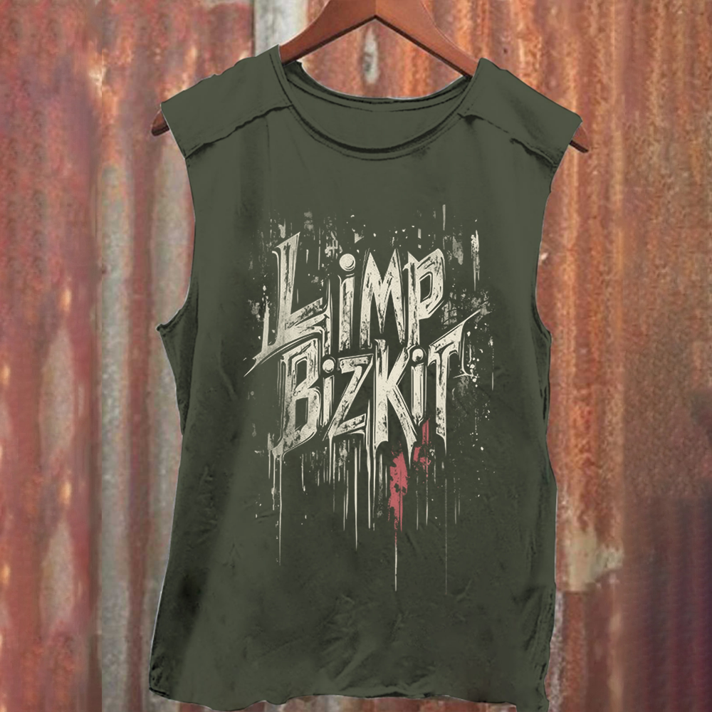 Unisex Vintage Washed  Limp Bizkit Band Tank Top