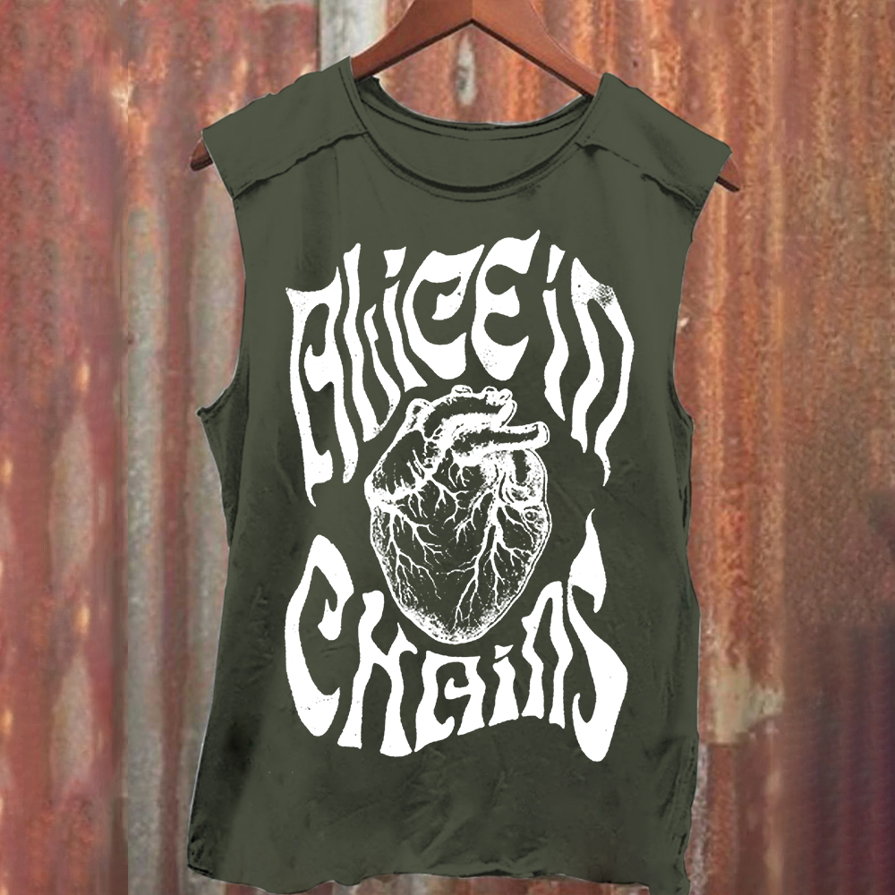 Unisex Vintage Washed Alice in Chains Tank Top