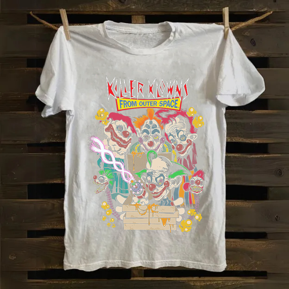 Unisex Vintage Killer Klowns from Outer Space Horror Movie Cotton T-Shirt