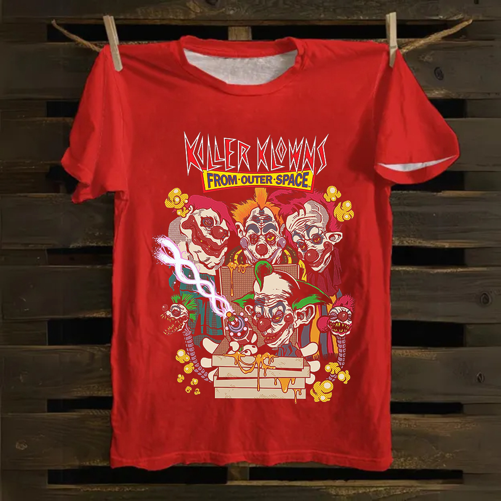 Unisex Vintage Killer Klowns from Outer Space Horror Movie Cotton T-Shirt