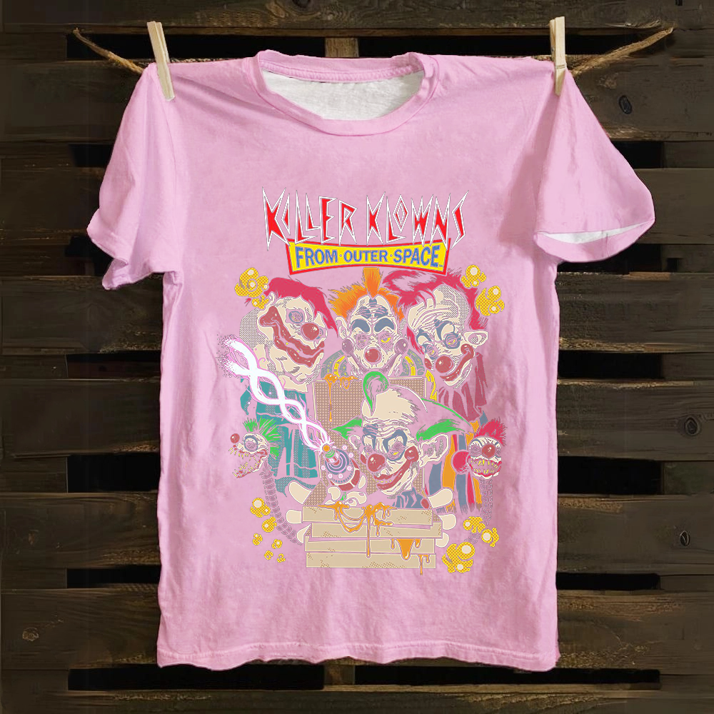 Unisex Vintage Killer Klowns from Outer Space Horror Movie Cotton T-Shirt