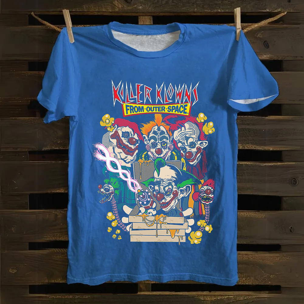 Unisex Vintage Killer Klowns from Outer Space Horror Movie Cotton T-Shirt