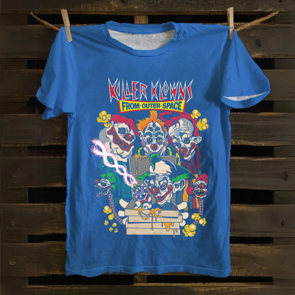 Unisex Vintage Killer Klowns from Outer Space Horror Movie Cotton T-Shirt