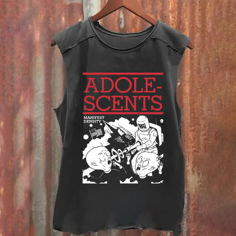 Unisex Vintage Washed  Adolescents Band Tank Top