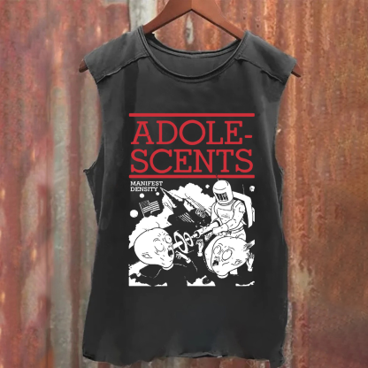Unisex Vintage Washed  Adolescents Band Tank Top