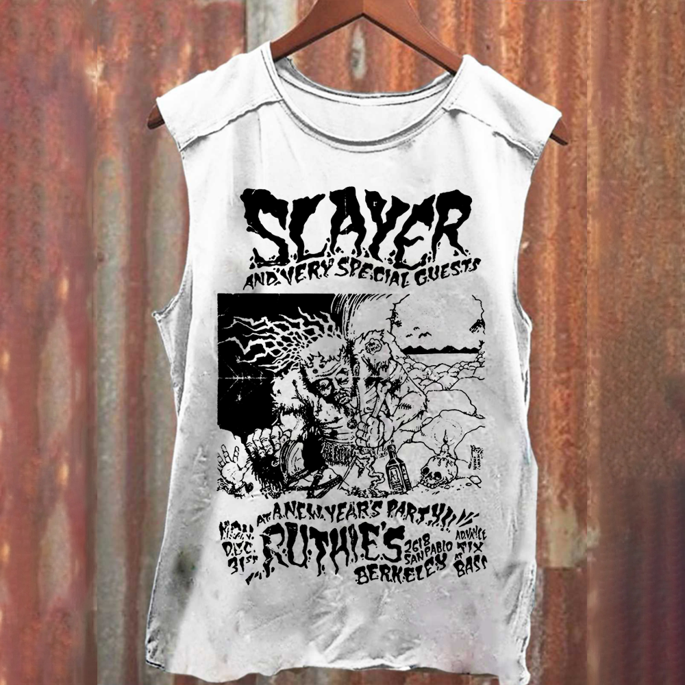 Unisex Retro Slayer Poster Printed Tank Top