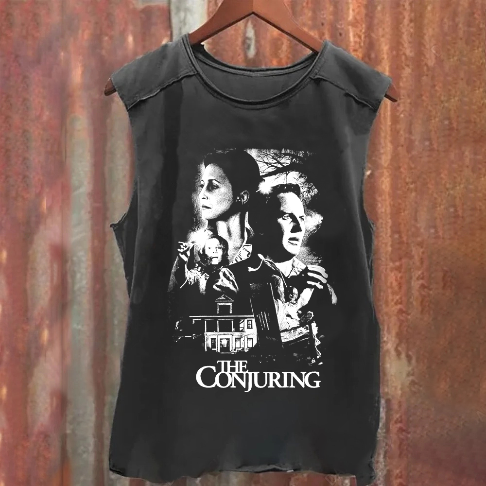 Unisex Vintage Washed The Conjuring Horror Movie Tank Top
