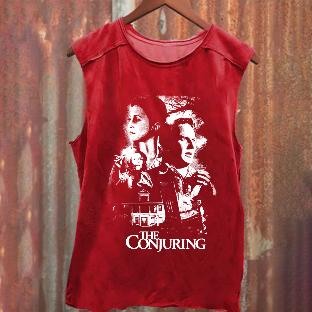 Unisex Vintage Washed The Conjuring Horror Movie Tank Top