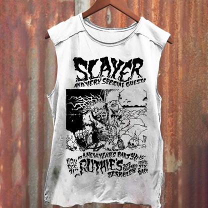 Unisex Retro Slayer Poster Printed Tank Top