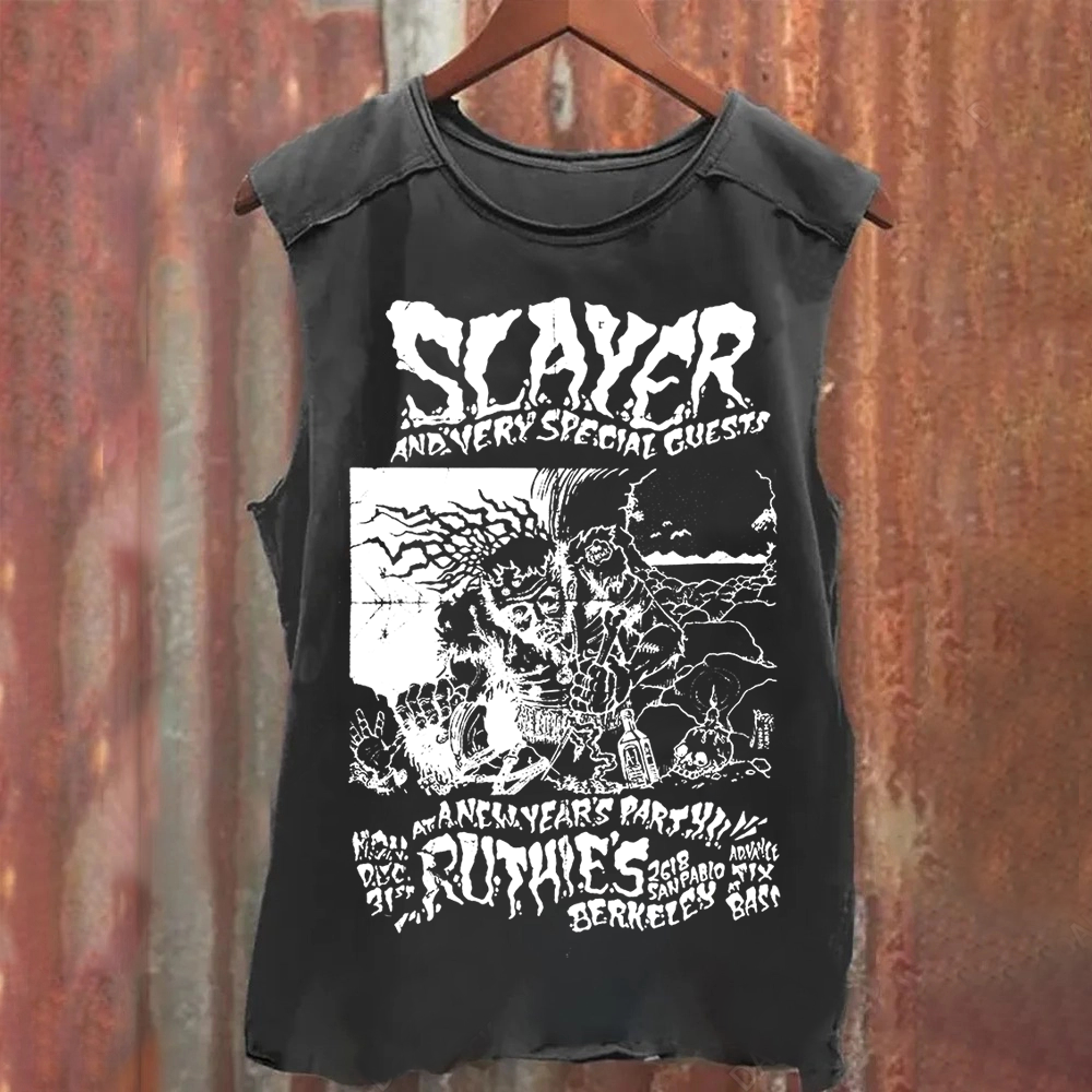 Unisex Retro Slayer Poster Printed Tank Top