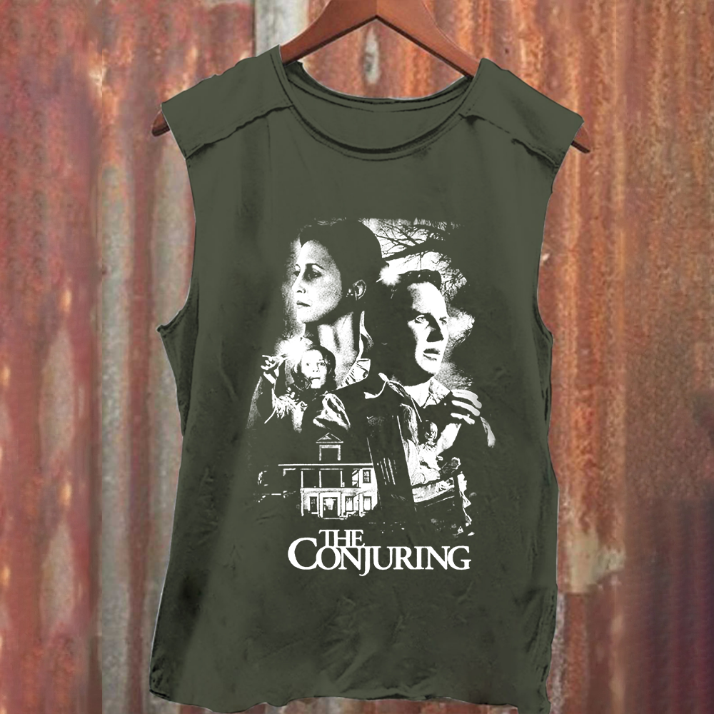Unisex Vintage Washed The Conjuring Horror Movie Tank Top