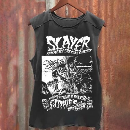Unisex Retro Slayer Poster Printed Tank Top