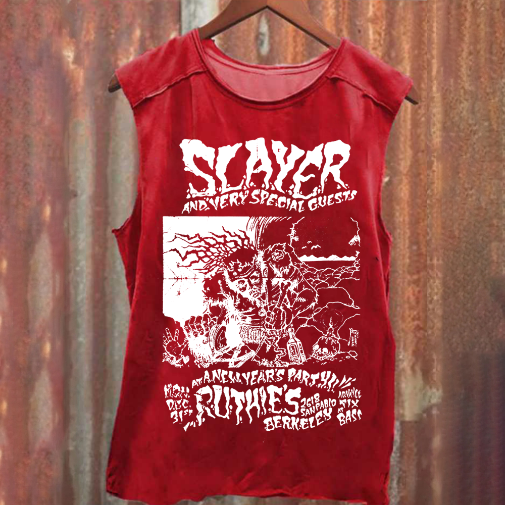 Unisex Retro Slayer Poster Printed Tank Top