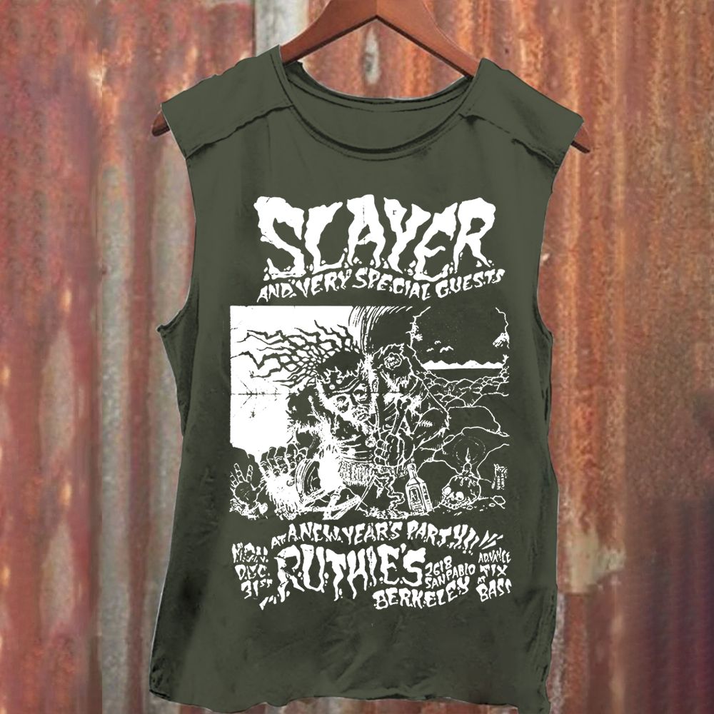 Unisex Retro Slayer Poster Printed Tank Top