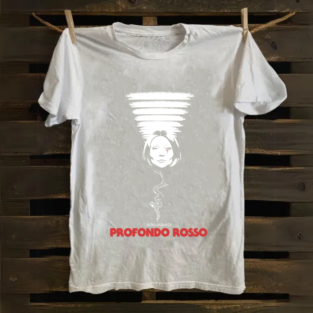 Unisex Vintage Deep Red Horror Movie Cotton T-Shirt