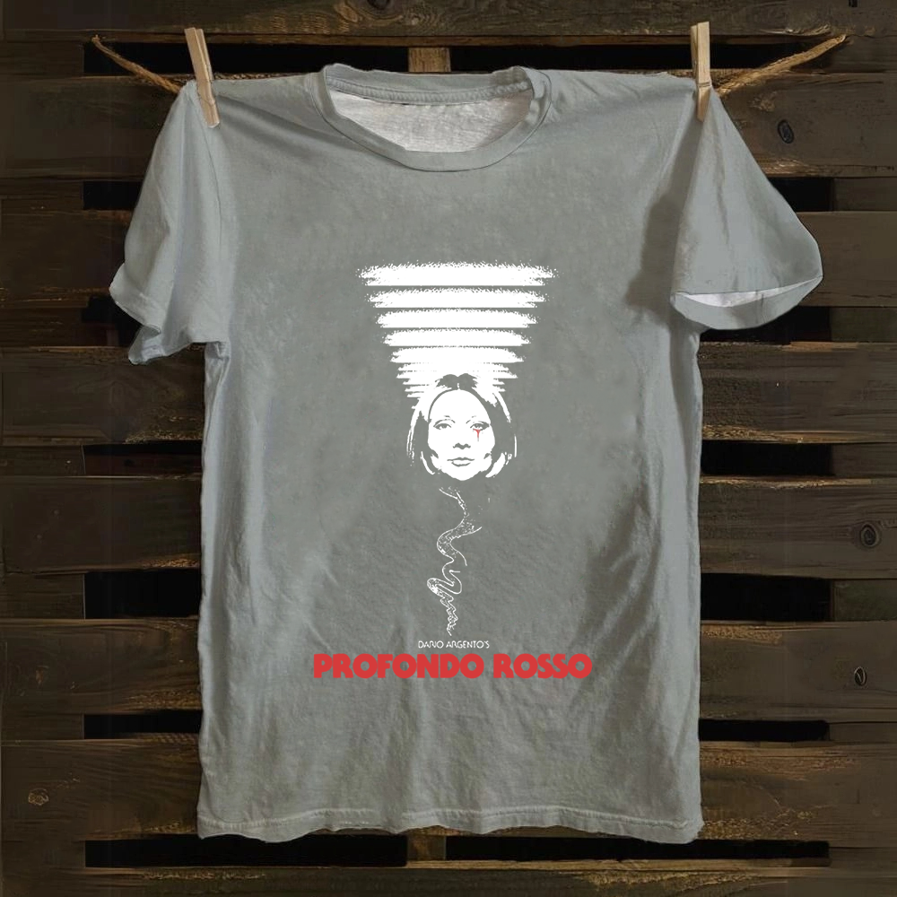 Unisex Vintage Deep Red Horror Movie Cotton T-Shirt