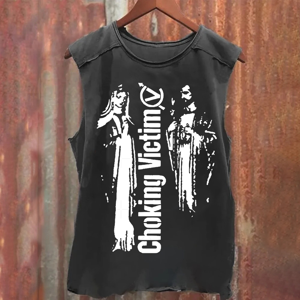 Unisex Vintage Washed Choking Victim Punk Band Tank Top