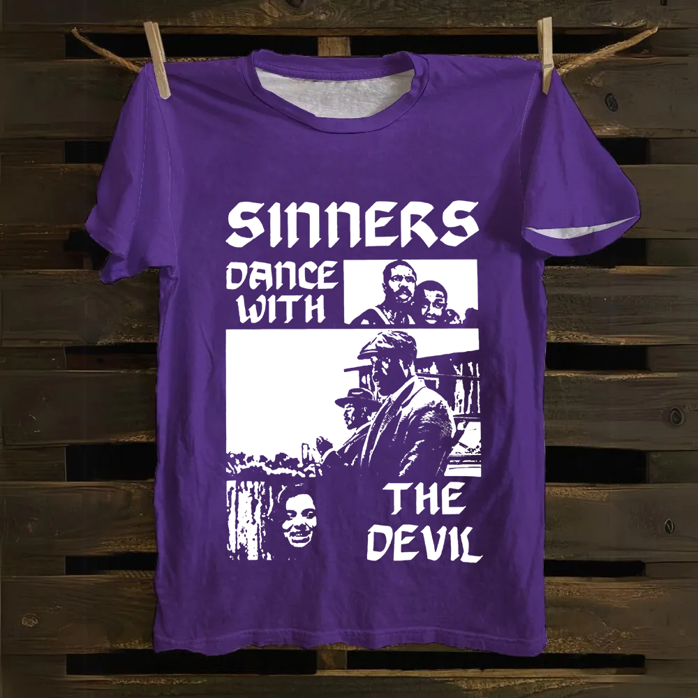 Unisex Vintage  Sinners Horror Movie Cotton T-Shirt