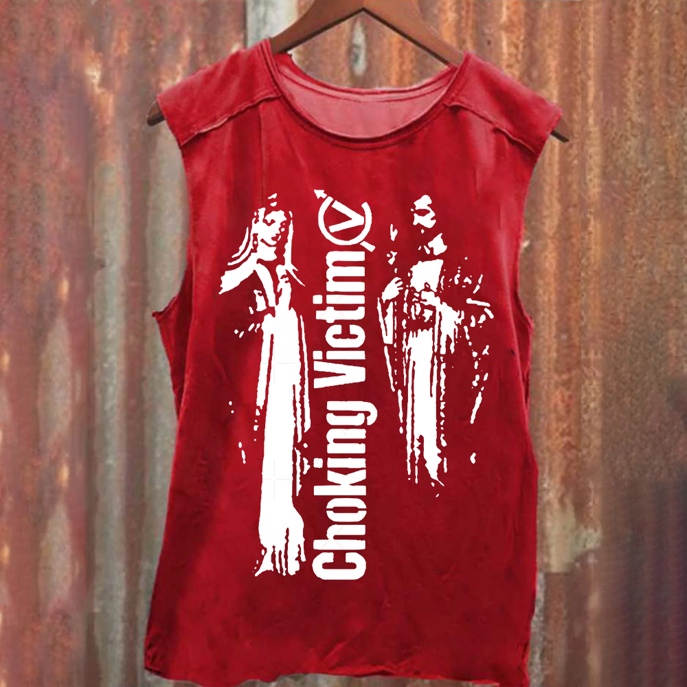 Unisex Vintage Washed Choking Victim Punk Band Tank Top