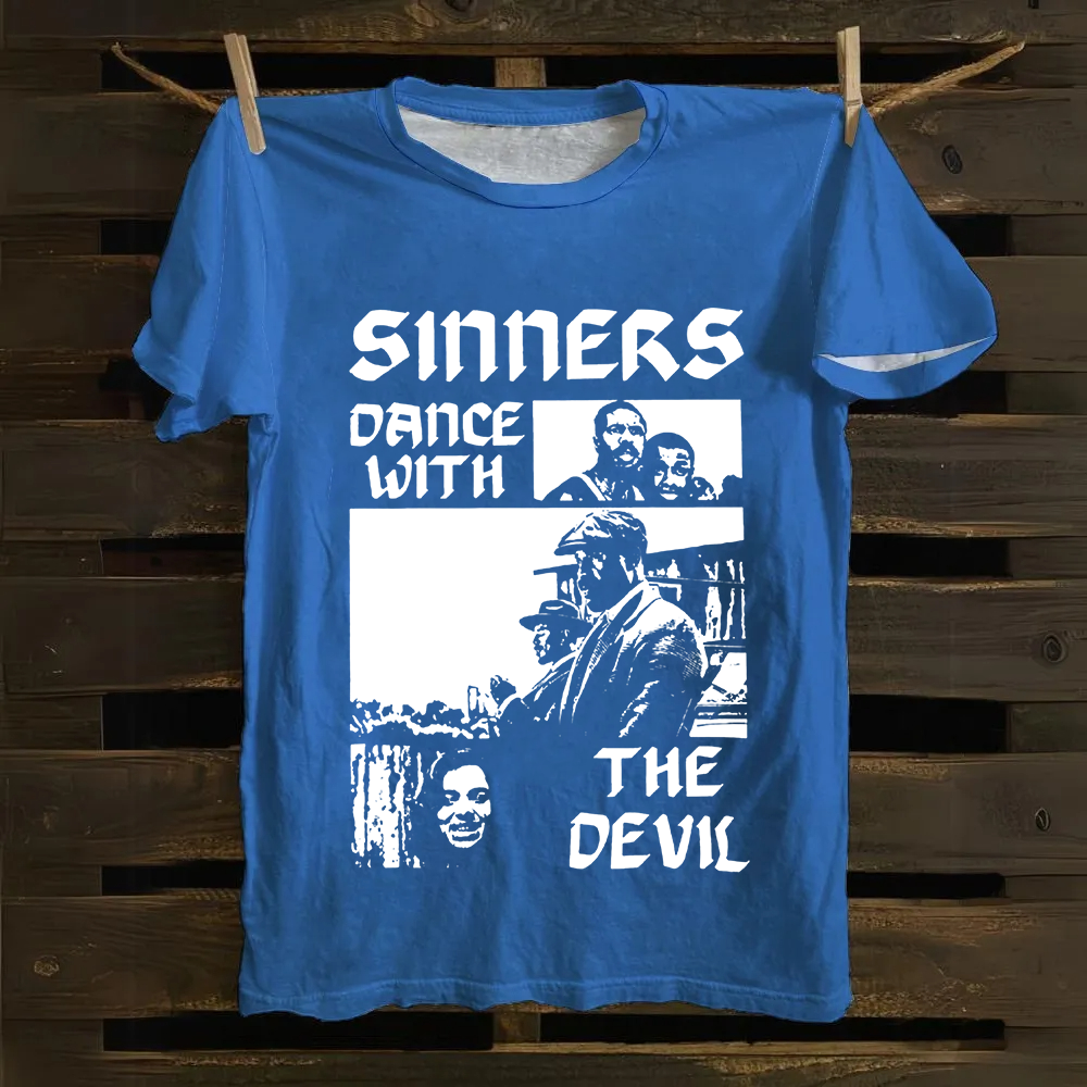 Unisex Vintage  Sinners Horror Movie Cotton T-Shirt