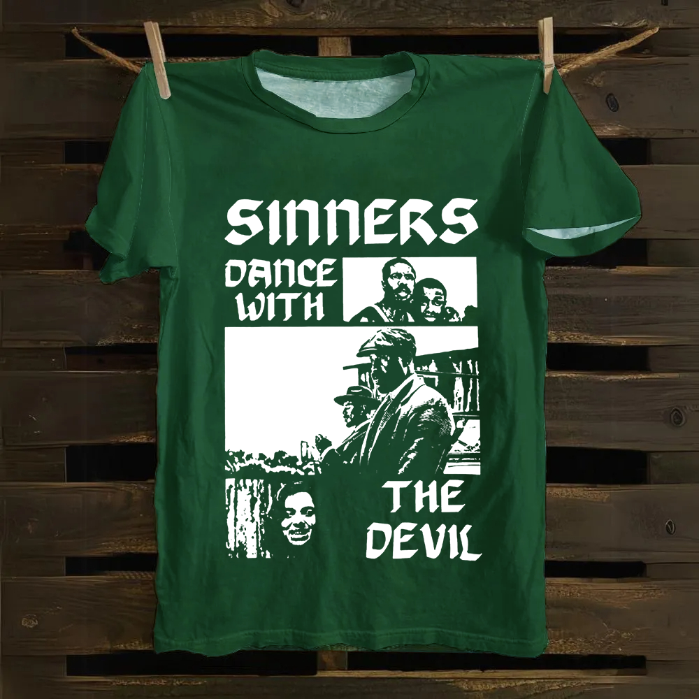 Unisex Vintage  Sinners Horror Movie Cotton T-Shirt