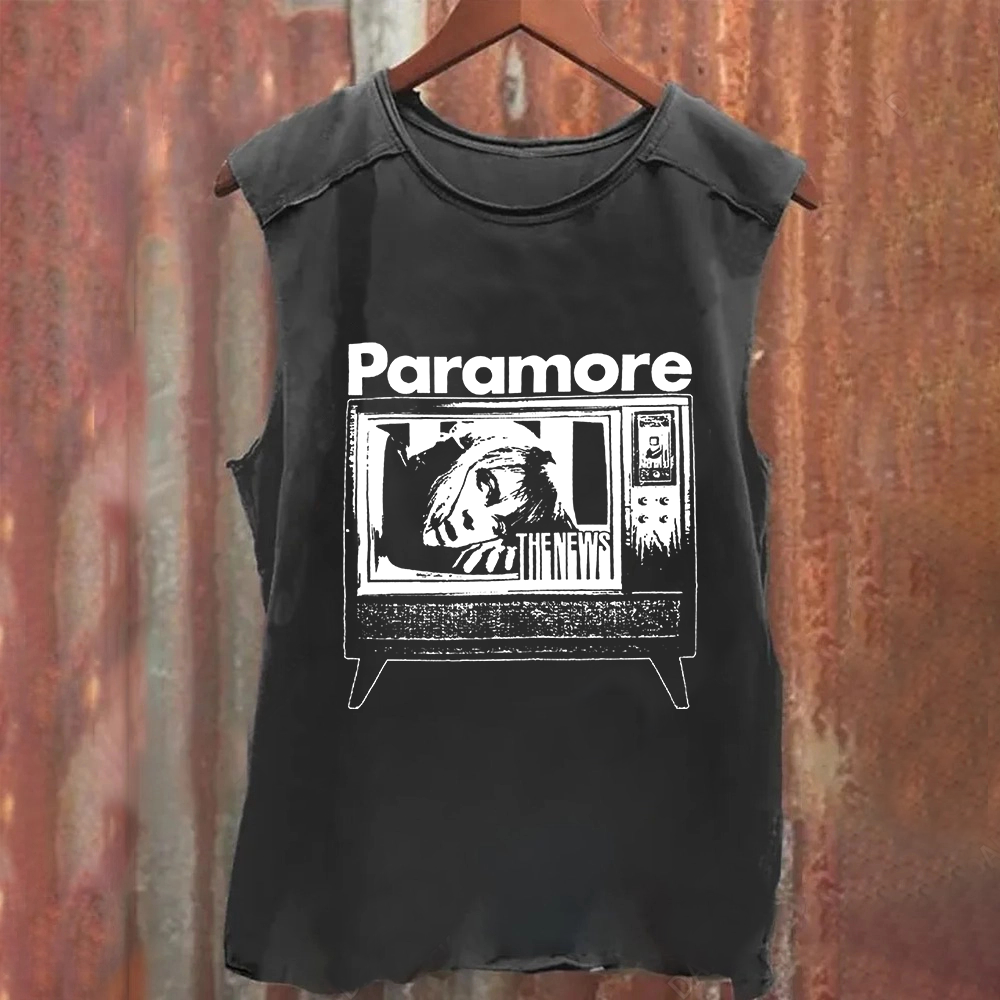 Unisex Vintage Washed Paramore Band Tank Top