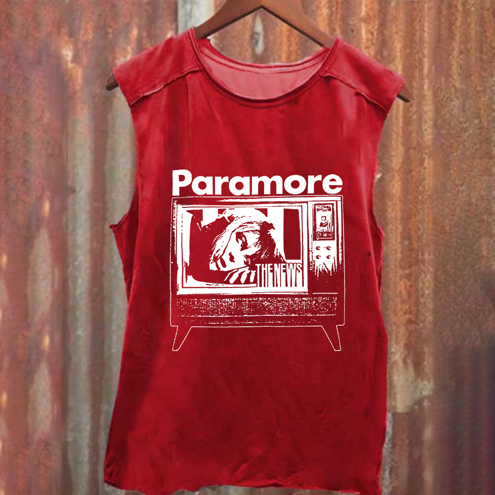 Unisex Vintage Washed Paramore Band Tank Top