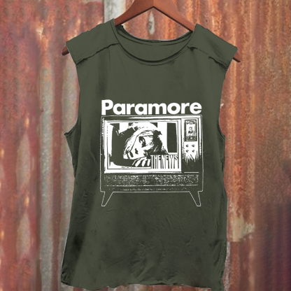 Unisex Vintage Washed Paramore Band Tank Top