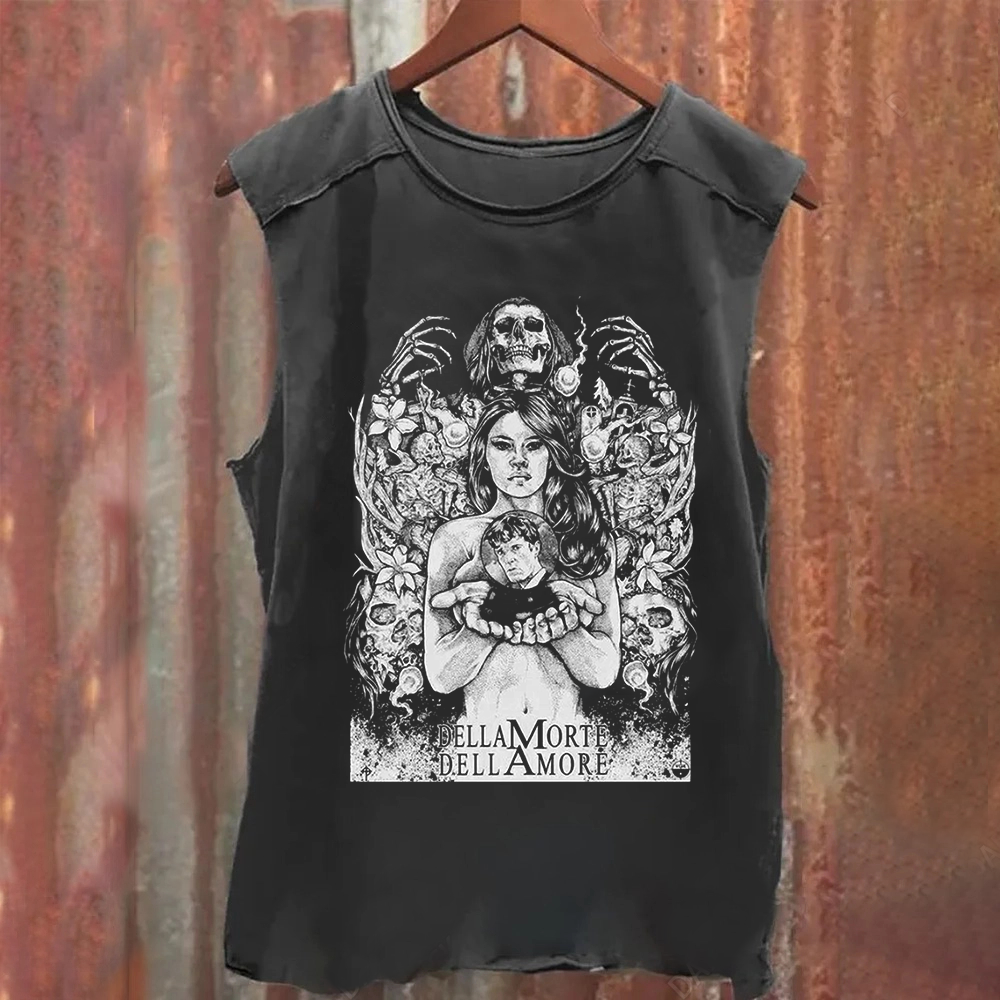 Unisex Vintage Washed Cemetery Man(1994) Horror Movie Tank Top