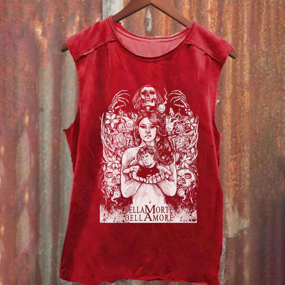 Unisex Vintage Washed Cemetery Man(1994) Horror Movie Tank Top