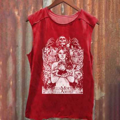 Unisex Vintage Washed Cemetery Man(1994) Horror Movie Tank Top