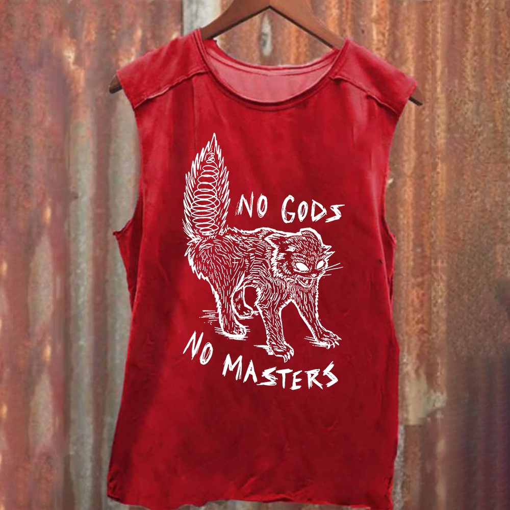 Unisex Vintage Washed No Gods No Masters Tank Top