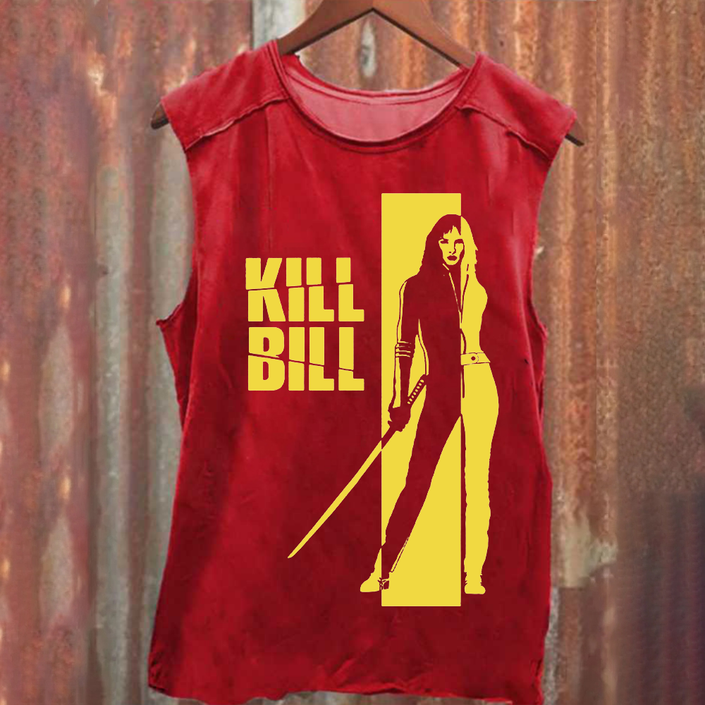 Unisex Vintage Washed  Kill Bill Horror Movie Tank Top