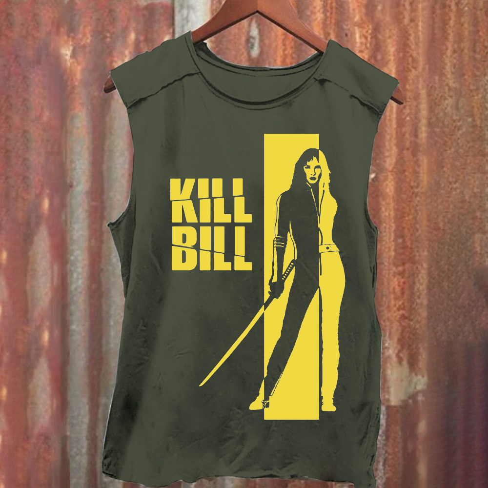 Unisex Vintage Washed  Kill Bill Horror Movie Tank Top