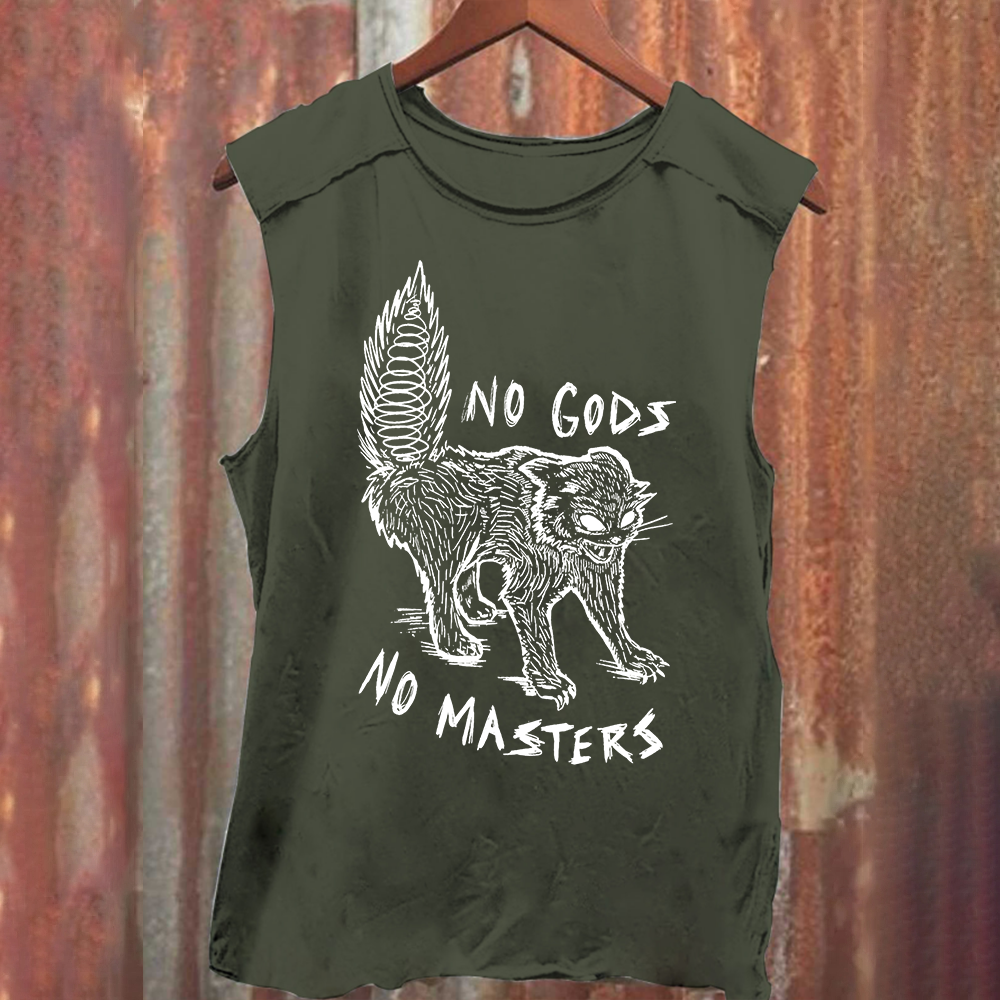 Unisex Vintage Washed No Gods No Masters Tank Top