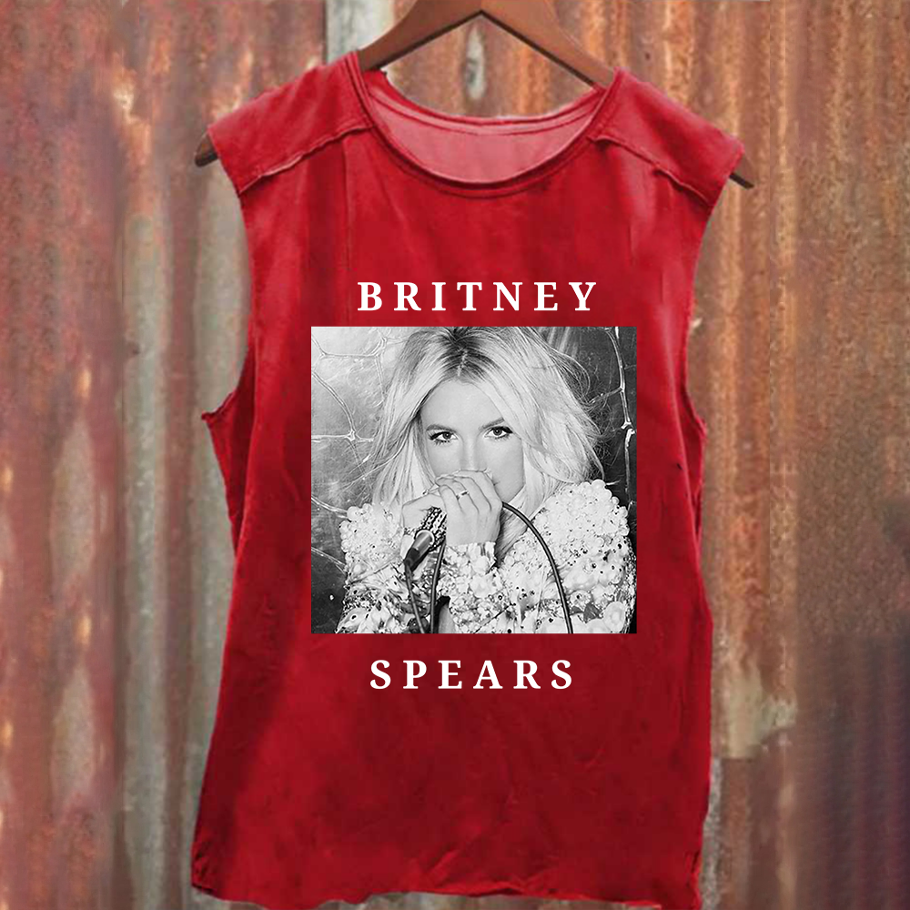 Unisex Vintage Washed Britney Spears Tank Top